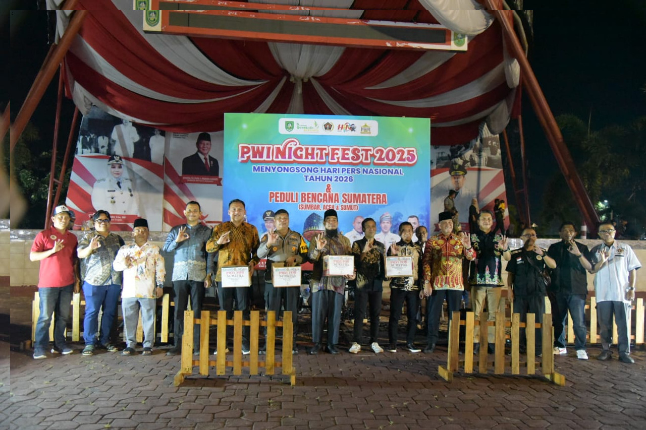 Songsong HPN dan Peduli Bencana Sumatera PWI Bengkalis Taja PWI Night Fest 2025